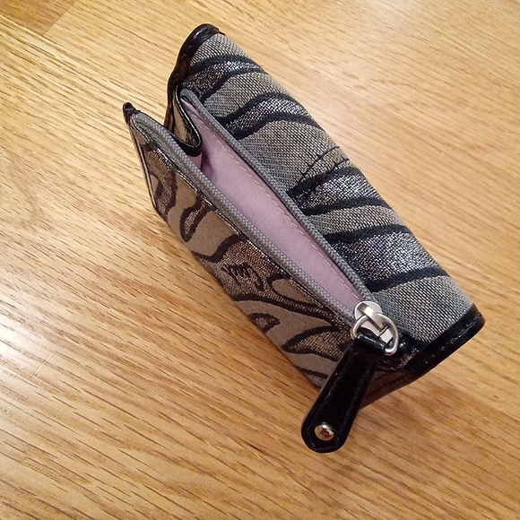 COACH Black Zebra Metallic Wallet - Picture 6 of 8